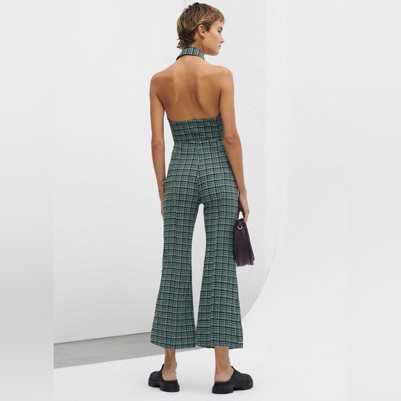 [ganni] NWT 2pc seersucker halter top and kick flare pants set - Picture 8 of 16